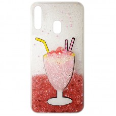 Capa para Samsung Galaxy A20s - Glitter Milk Shake Rosa